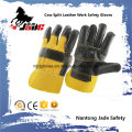 Black Furniture Cowhide Split Leather Industrial Safety Work Glove